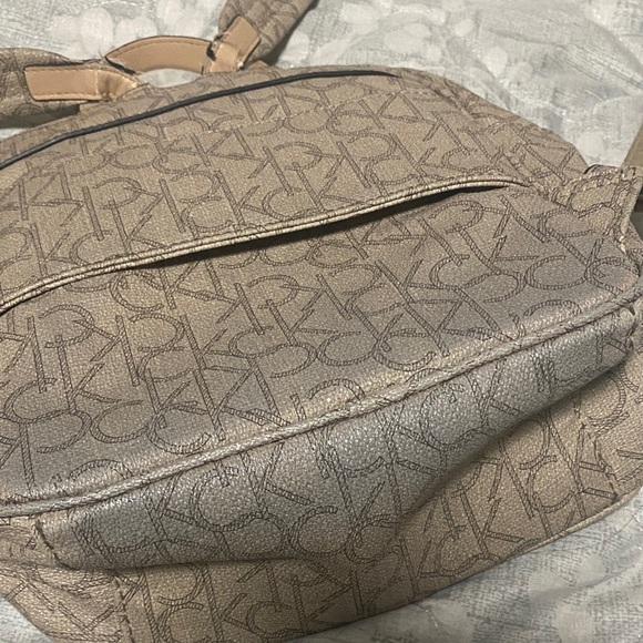 Calvin Klein Tan Monogram Backpack - Picture 6 of 8